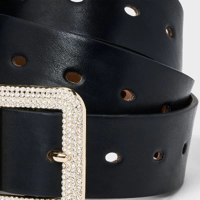 Women's Square Buckle Belt - A New Day™ Black 4 Women's Square Buckle Belt - A New Day™ Black - Image 2