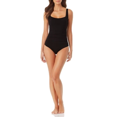 Anne Cole - Women's Square Neck Shirred One Piece Swimsuit 4 Anne Cole - Women's Square Neck Shirred One Piece Swimsuit - Image 2
