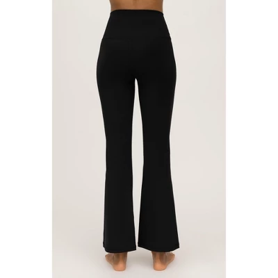 Yogalicious Womens Lux Willow Elastic Free Crossover Waist Flared Leg Pant 4 Yogalicious Womens Lux Willow Elastic Free Crossover Waist Flared Leg Pant - Image 2