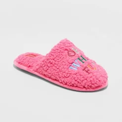 Women's Holiday Oh What Fun! Scuff Slippers - Wondershop™ Pink -Style Haven Shop GUEST c3347ddd 2fa9 4eec 9c3c e1212d5d8541