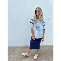 Women's Ascot + Hart Graphic Midi Skirt - Blue 11 Women's Ascot + Hart Graphic Midi Skirt - Blue -Style Haven Shop GUEST c4159465 f3ec 465b a592 9387ac1975a4