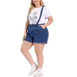 Agnes Orinda Women's Plus Size Denim Jumpsuit Shorts Fray Pocket Overalls Short Pants -Style Haven Shop GUEST c4938c9d 89db 4289 93bf cb9a3d668d5d