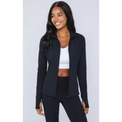 Yogalcious Womens Polarlux Fleece Lined Full Zip Perfomance Jacket