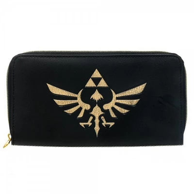 Bioworld Legend Of Zelda Legend Hyrule Crest Logo Black And Gold Zip Around Clutch Wallet 4 Bioworld Legend Of Zelda Legend Hyrule Crest Logo Black And Gold Zip Around Clutch Wallet - Image 2