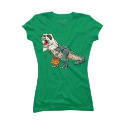 Junior's Design By Humans Trex Ghost Costume Design Funny Halloween Dinosaur By Threadlets T-Shirt -Style Haven Shop GUEST c66eb998 ec95 499b 85e9 8867771d63ea