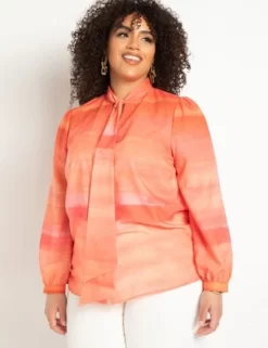 ELOQUII Women’s Plus Size Tie Neck Blouse -Style Haven Shop GUEST c6a1ddd1 2aa7 4d99 93ac 96bd5c90d305