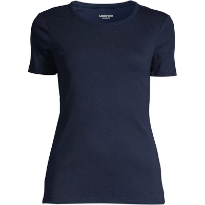 Lands' End Women's Cotton Rib Short Sleeve Crewneck T-shirt 4 Lands' End Women's Cotton Rib Short Sleeve Crewneck T-shirt - Image 2