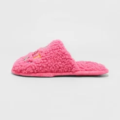 Women's Holiday Oh What Fun! Scuff Slippers - Wondershop™ Pink