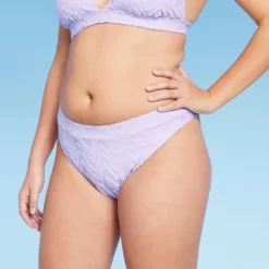 Women's Wavy Terry Textured Mid-Waist Ultra High Leg Cheeky Bikini Bottom - Wild Fable™ Lilac Purple -Style Haven Shop GUEST c90e0b1a 7fff 4533 912f 07df8cc1b936