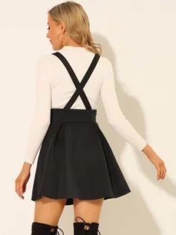 Allegra K Women's High Waist A-Line Lace Up Suspender Skirt -Style Haven Shop GUEST cb259d28 8e8f 4655 8118 dffd5a34f75f