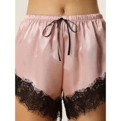 Cheibear Womens Satin Lace Elastic Waist Pajama Shorts 3 Pcs -Style Haven Shop GUEST cbbe3f64 b3c8 48c6 b269 e709f8e5c68c