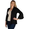 Womens Plus Size Flared Open Front Cardigan