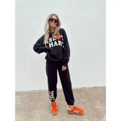 Women's Ascot + Hart Fleece Heart Graphic Joggers - Black -Style Haven Shop GUEST cc65c9f2 2167 4cba a33c a73096e93d1d