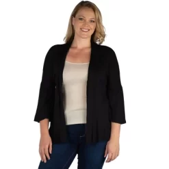 Womens Plus Size Flared Open Front Cardigan -Style Haven Shop GUEST ccc35735 16bc 44f0 a4d9 8ab5a6b5cc97