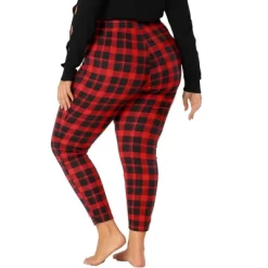 Agnes Orinda Women's Plus Size Check Leggings Stretch Festive Glen Plaid Skinny Pants -Style Haven Shop GUEST cdf10f02 a7cd 49ce b5e7 d8e9ea6f60f8