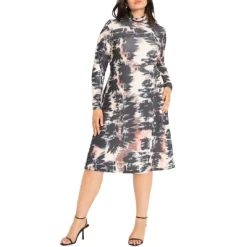 ELOQUII Women’s Plus Size A-Line Midi Skirt