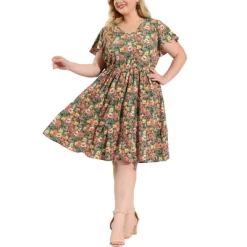 Agnes Orinda Women's Plus Size V Neck Floral Empire Waist Dresses 14 Agnes Orinda Women's Plus Size V Neck Floral Empire Waist Dresses -Style Haven Shop GUEST d0f16316 6ef3 41f8 879b 9c8337e1b842