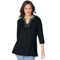 Jessica London Women’s Plus Size Notch Neck Tunic -Style Haven Shop GUEST d2964d7e 7577 4e5e 95ae 7a184886989c