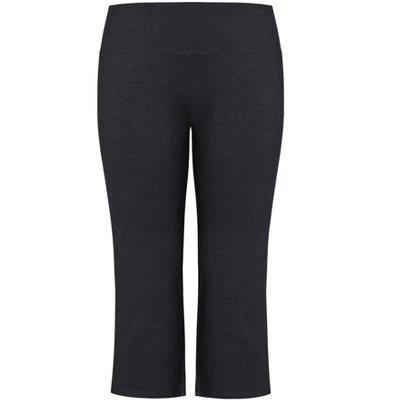 Women's Plus Size Pima Bootleg Legging Charcoal - Petite | AVENUE 4 Women's Plus Size Pima Bootleg Legging Charcoal - Petite | AVENUE - Image 2