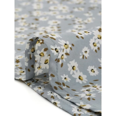 Allegra K Women's Floral Sweetheart Neck Smock Ruffle Print A-Line Dress 6 Allegra K Women's Floral Sweetheart Neck Smock Ruffle Print A-Line Dress - Image 4