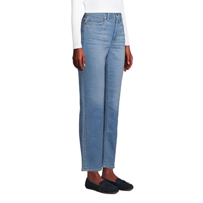 Lands' End Lands' End Women's Tall Recover High Rise Straight Leg Ankle Blue Jeans 4 Lands' End Lands' End Women's Tall Recover High Rise Straight Leg Ankle Blue Jeans - Image 2