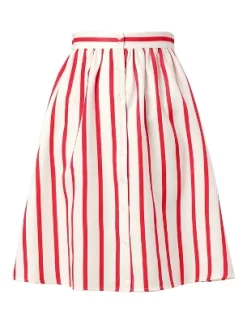 Allegra K Women's Stripes Button Front Elastic Back A-Line Midi Skirt -Style Haven Shop GUEST d5e3ac5e 7639 4a47 b0e1 24e6ec284ab8