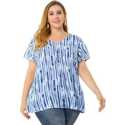Agnes Orinda Women's Plus Size Cute Short Sleeve Casual Stripe Tops -Style Haven Shop GUEST d625c65d 664d 42ec 8f22 aac9ba2ad867