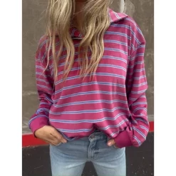 Women's Ascot + Hart Collared Striped Long Sleeve Graphic T-Shirt 11 Women's Ascot + Hart Collared Striped Long Sleeve Graphic T-Shirt -Style Haven Shop GUEST d6a5bb1f 194b 48d8 8e5c 05d0b8f6b1ba