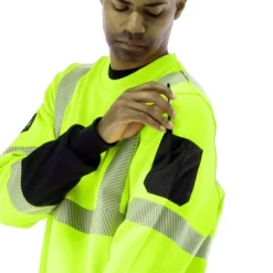RefrigiWear High Visibility Hi Vis ANSI Type R, Class 3 Breathable Safety Crewneck Sweatshirt With Reflective Tape -Style Haven Shop GUEST d704dfaa d9d8 4395 a32c 6bba93a44dca