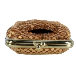 CTM Women's Mesh Cigarette Case With Lighter Pocket And Kiss Lock Closure