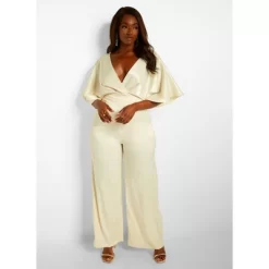 Rebdolls Women's Desiree Satin Duster Sleeve Jumpsuit