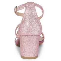 Allegra K Women's Glitter Crisscross Strap Chunky Sandals -Style Haven Shop GUEST d9854560 1889 41bf a611 99c820dd4323