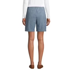 Lands' End Women's Mid Rise Elastic Waist Pull On 10" Knockabout Chino Bermuda Shorts
