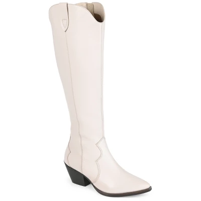 Journee Signature Womens Genuine Leather Pryse Wide Calf Almond Toe Pull On Knee High Boots 11 Journee Signature Womens Genuine Leather Pryse Wide Calf Almond Toe Pull On Knee High Boots - Image 10