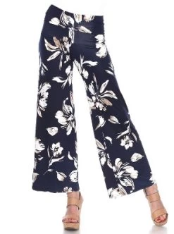 Women's Flower Printed Palazzo Pants - White Mark -Style Haven Shop GUEST ddd95cd4 34cb 4a6b 90c5 a979ec4188f5
