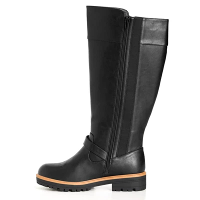 Women's WIDE FIT Myla Tall Boot - Black | EVANS 4 Women's WIDE FIT Myla Tall Boot - Black | EVANS - Image 2