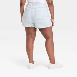 Women's High-Rise Denim Shorts - Ava & Viv™ Light Wash