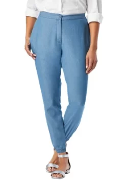 Jessica London Women’s Plus Size Chambray Jogger