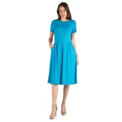 24seven Comfort Apparel Women's Short Sleeve Midi Dress -Style Haven Shop GUEST df4dd2fd dede 4059 a020 1034fbdf0e7c