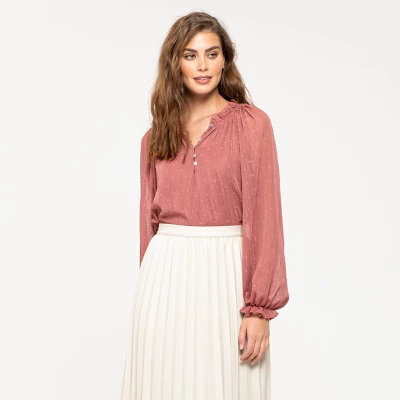 August Sky Women's Multi Color Lurex Woven Top 9 August Sky Women's Multi Color Lurex Woven Top - Image 7