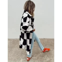 Women's Ascot + Hart Checkered Fleece Graphic Shacket -Style Haven Shop GUEST e18adfce 077b 4102 9e21 152274297d7b