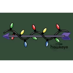 Junior's Marvel Hawkeye Holiday Arrow Festival Muscle Tee