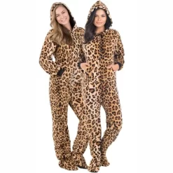Footed Pajamas - Cheetah Spots Adult Hoodie Chenille Onesie -Style Haven Shop GUEST e310affd 3f25 4316 9802 4b2cb0720a2a
