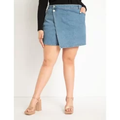 ELOQUII Women’s Plus Size Denim Skort