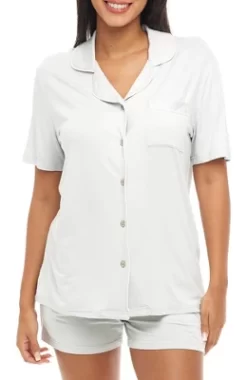 Womens Soft Knit Jersey Pajamas Lounge Set, Short Sleeve Top And Shorts With Pockets 21 Womens Soft Knit Jersey Pajamas Lounge Set, Short Sleeve Top And Shorts With Pockets -Style Haven Shop GUEST e33502e0 8bee 4eca aa19 ca498d8510fe