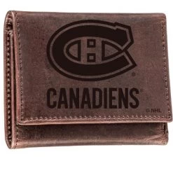 Evergreen Montreal Canadiens Crazy Horse Collection Tri-Fold Wallet