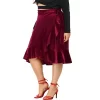 Agnes Orinda Women's Plus Size Skirt Ruffled Hem Velvet Wrap Skirts 2 Agnes Orinda Women's Plus Size Skirt Ruffled Hem Velvet Wrap Skirts -Style Haven Shop GUEST e43d746a f388 4fe7 a9b8 bf62637fcb15