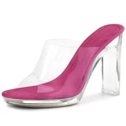 Allegra K Women's Clear Platform Block Heeled Slides Sandals -Style Haven Shop GUEST e49d8e4c a1f8 4c50 a1c0 8a8d01913a08