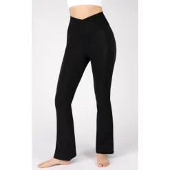 90 Degree By Reflex Womens Ribbed Interlink Madison Crossover Elastic Free V-Back Ankle Flared Pant -Style Haven Shop GUEST e59b5254 ce8f 4ae7 ad71 43be0ae4b075