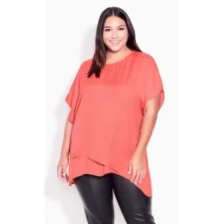 Women's Plus Size Isla Layered Tunic - Coral | AVE STUDIO 16 Women's Plus Size Isla Layered Tunic - Coral | AVE STUDIO -Style Haven Shop GUEST e5b1dd78 9e4b 460f a885 dd9d472a43df